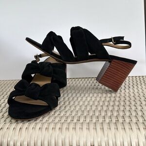 NewTalbots Black Beatrice Knot Sandal 10M Elegant Black Women's Heeled Sandals